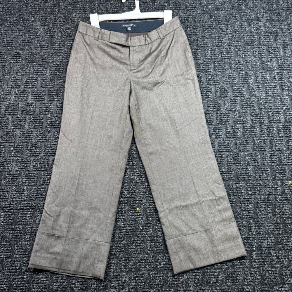 Banana Republic Jackson Fit Wide Leg Dress Pants Brown Micro Pattern Size 4